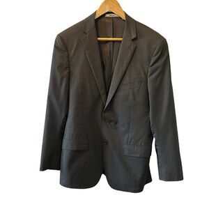 MENS DKNY 100% Wool 2 Button Dark Grey Dressy Blazer 40R